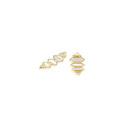 Isharya Demi Goddess Dazzle Mirror Earrings 18Kt Gold Plated