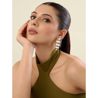 Isharya Demi Goddess Dazzle Mirror Earrings 18Kt Gold Plated