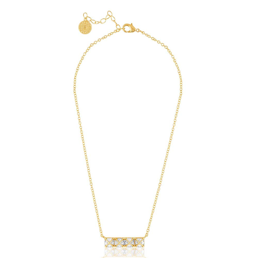 Isharya Pyramid Mirror Necklace 18Kt Gold Plated