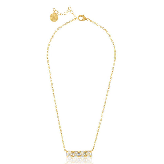 Isharya Pyramid Mirror Necklace 18Kt Gold Plated