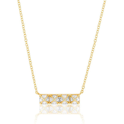 Isharya Pyramid Mirror Necklace 18Kt Gold Plated