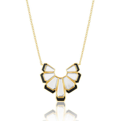Isharya Ayaana Mirror Enamel Necklace 18Kt Gold Plated