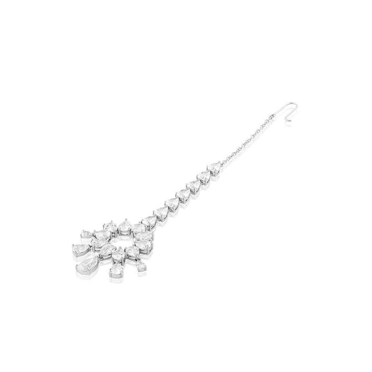 Isharya Celestial Radiance Maan tikka In Rhodium Plating - White