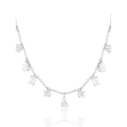 Isharya Eterna Charm Choker Necklace In Rhodium Plating - White