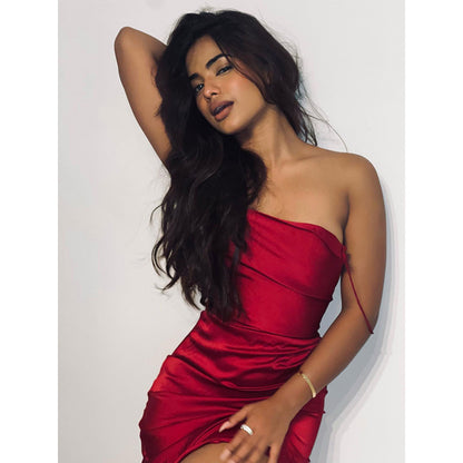 IT GIRL Charlotte Maroon Solid Maxi Dress