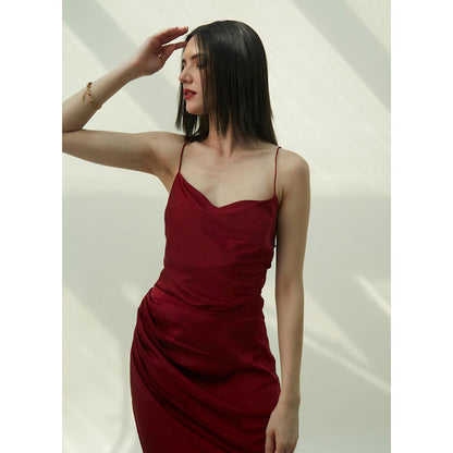 IT GIRL Charlotte Maroon Solid Maxi Dress
