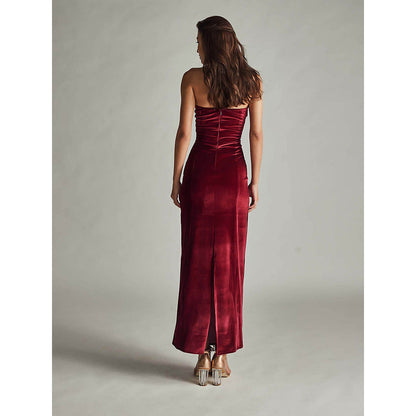 IT GIRL Alessandra Maroon Dress