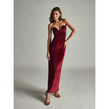 IT GIRL Alessandra Maroon Dress