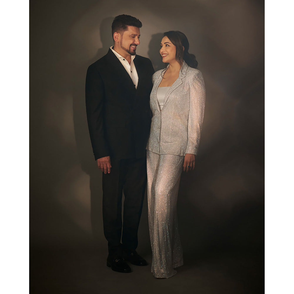 ITRH Boxy Crystal Studded Jacket Co-Ord (Set of 2)