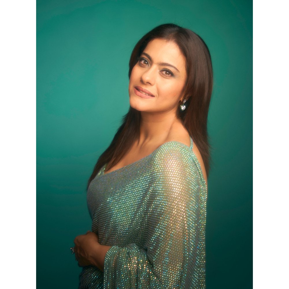 ITRH Gleaming Mint Jewel Saree with Stitched Blouse