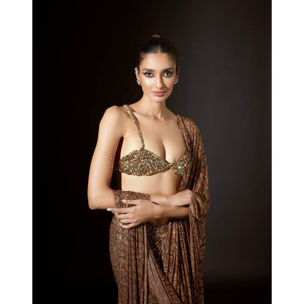 ITRH Ancient Glyphs Saree with Stitched Blouse