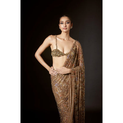 ITRH Ancient Glyphs Saree with Stitched Blouse