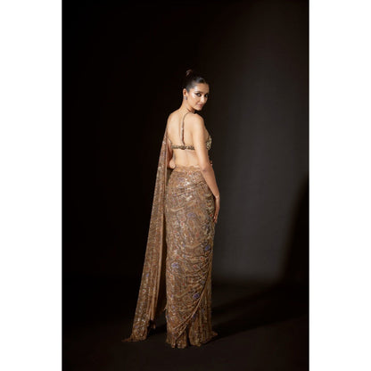 ITRH Ancient Glyphs Saree with Stitched Blouse