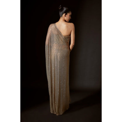 ITRH Golden Scarab Saree With Corset
