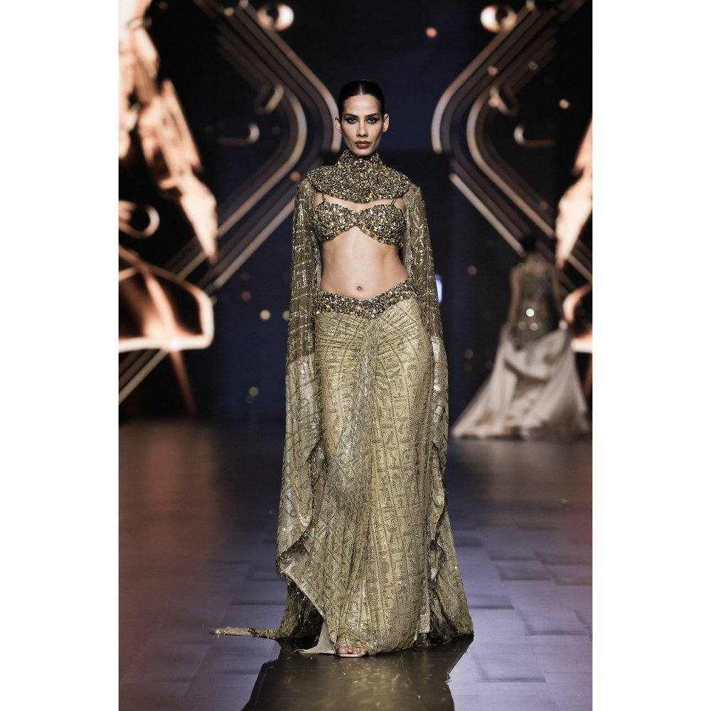 ITRH Zahara Bustier With Skirt And Cape (Set of 3)