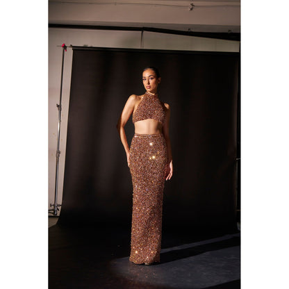 ITRH Gilded Luxor Peach Top with Skirt (Set of 2)