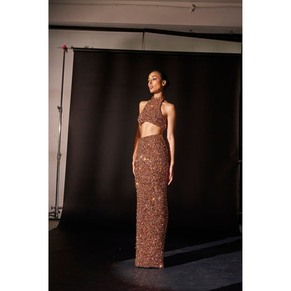 ITRH Gilded Luxor Peach Top with Skirt (Set of 2)