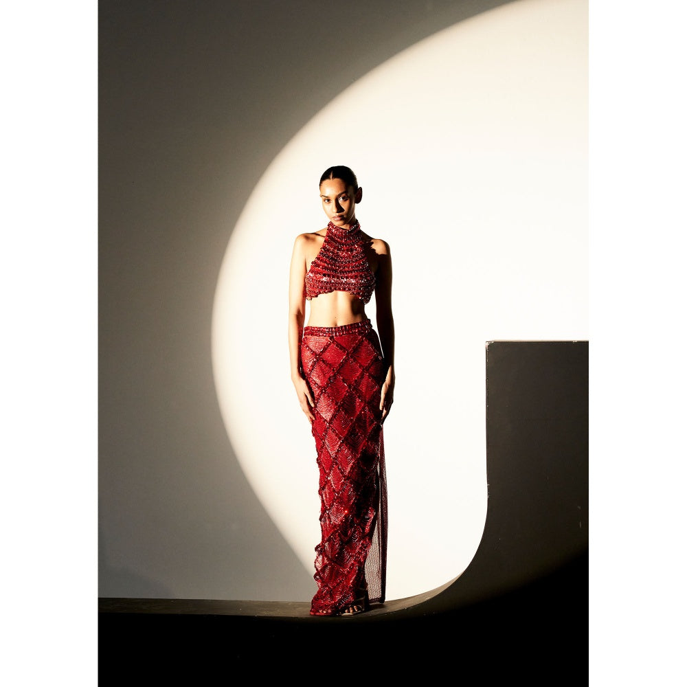 ITRH Scarlet Nile Red Top with Skirt (Set of 2)