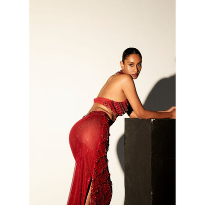 ITRH Scarlet Nile Red Top with Skirt (Set of 2)