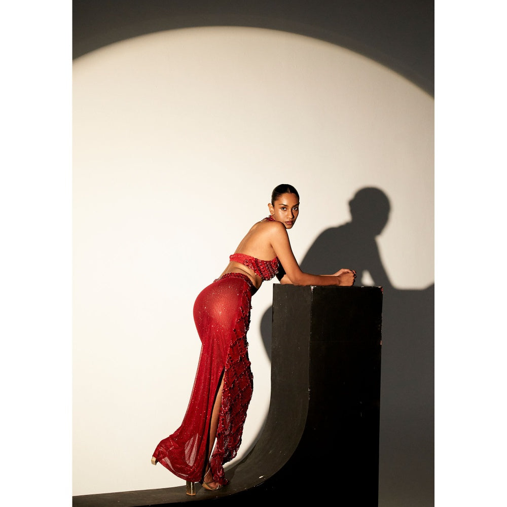 ITRH Scarlet Nile Red Top with Skirt (Set of 2)