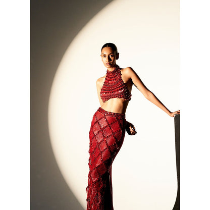 ITRH Scarlet Nile Red Top with Skirt (Set of 2)