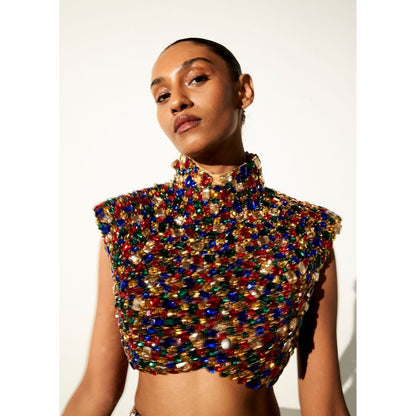 ITRH Sphinx Chic Multicolour Top with Skirt (Set of 2)