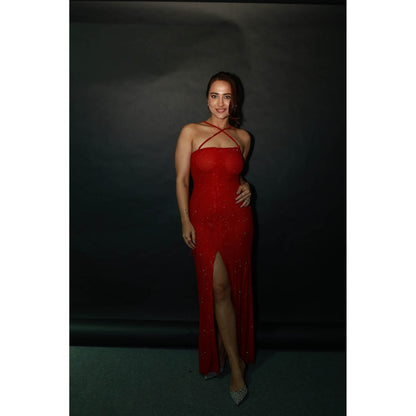 ITRH Abigail Red Embellished Gown