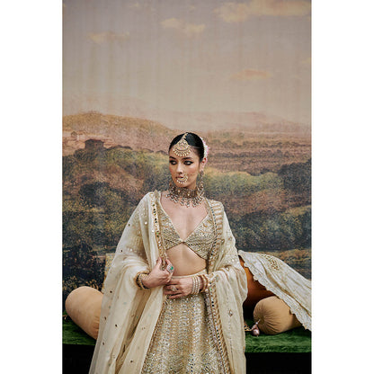 ITRH Shvet Afsana Lehenga Blouse with Single Dupatta (Set of 3)