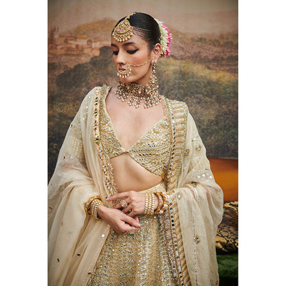 ITRH Shvet Afsana Lehenga Blouse with Single Dupatta (Set of 3)