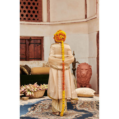 ITRH Cream Chaand Kurta with Pant and Dupatta (Set of 3)