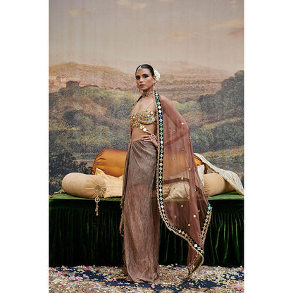 ITRH Sheesh Titli Skirt with Blouse and Dupatta (Set of 3)