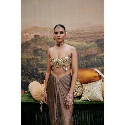 ITRH Sheesh Titli Skirt with Blouse and Dupatta (Set of 3)