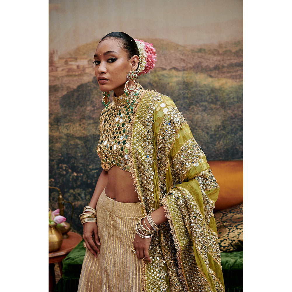 ITRH Sheesh Saanjh Lehenga Blouse with Dupatta (Set of 3)