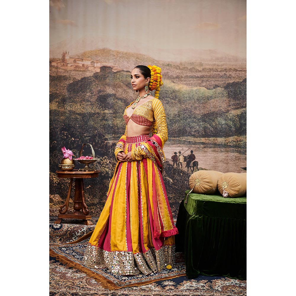 ITRH Padma Peet Lehenga with Blouse and Dupatta (Set of 3)