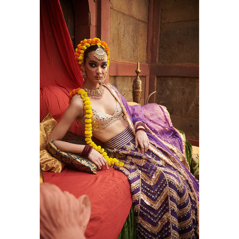 ITRH Ulfat Jamuni Lehenga with Blouse and Dupatta (Set of 3)