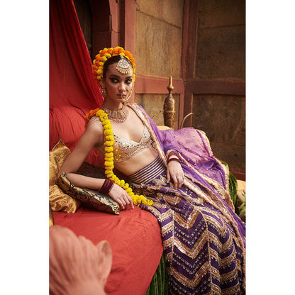 ITRH Ulfat Jamuni Lehenga with Blouse and Dupatta (Set of 3)