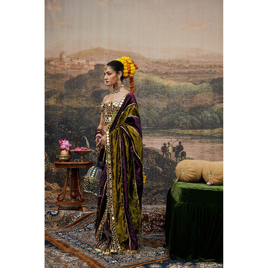 ITRH Multi-Color Jahan-E-Ishq Saree with Stitched Blouse