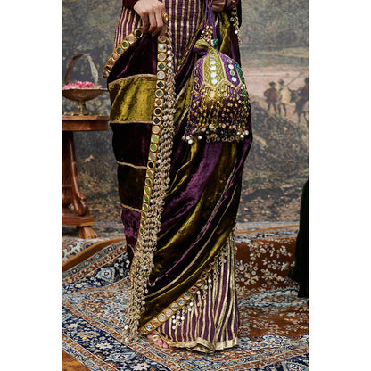 ITRH Multi-Color Jahan-E-Ishq Saree with Stitched Blouse