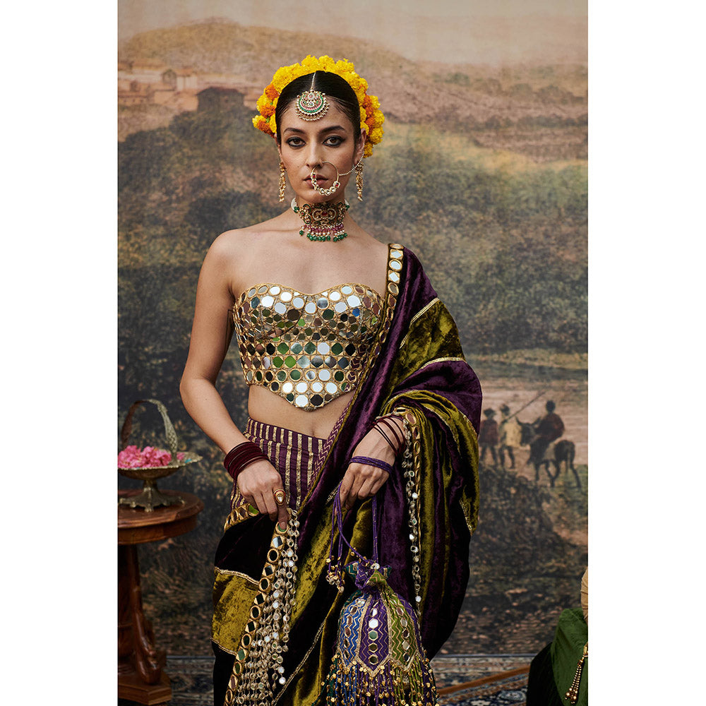 ITRH Multi-Color Jahan-E-Ishq Saree with Stitched Blouse