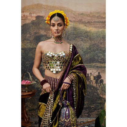 ITRH Multi-Color Jahan-E-Ishq Saree with Stitched Blouse