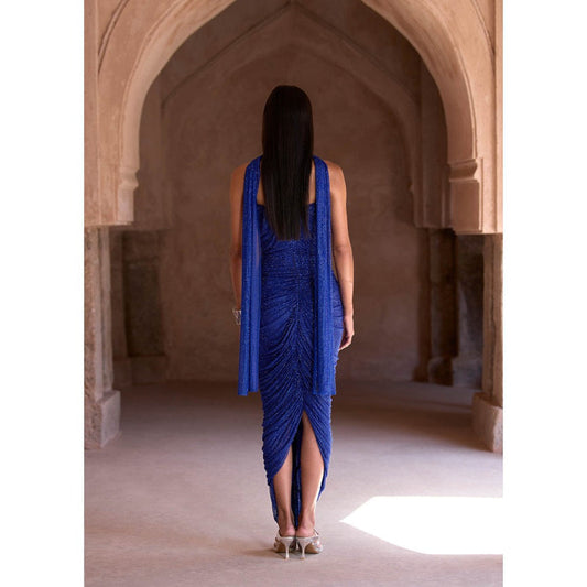 ITRH Blue Qareena Gown with Stole