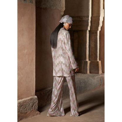 ITRH Multi-Colour Farhana Blazer with Pant and Turban