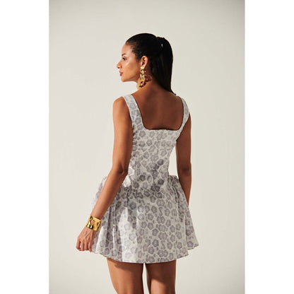 Ivory Rose Grey Emma Quilted Mini Dress