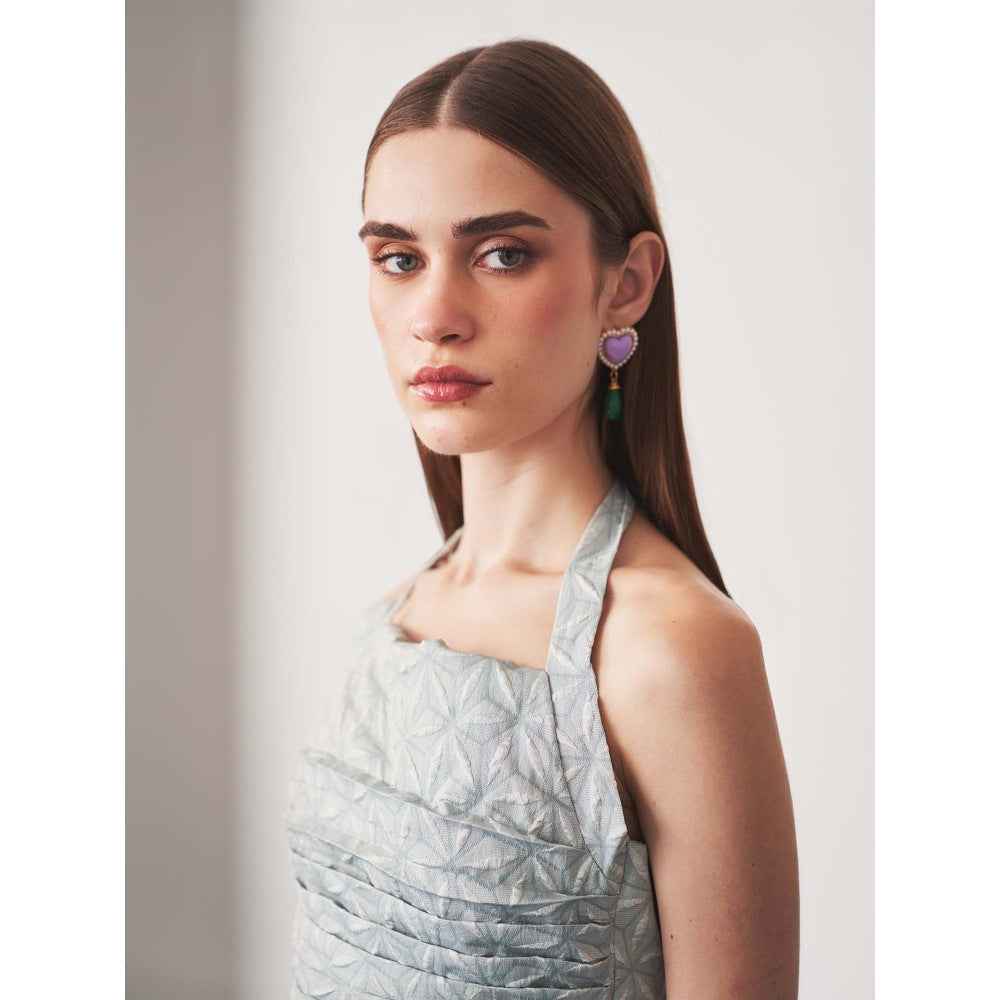 Ivory Rose Grey Frosted Mirage Mini Dress