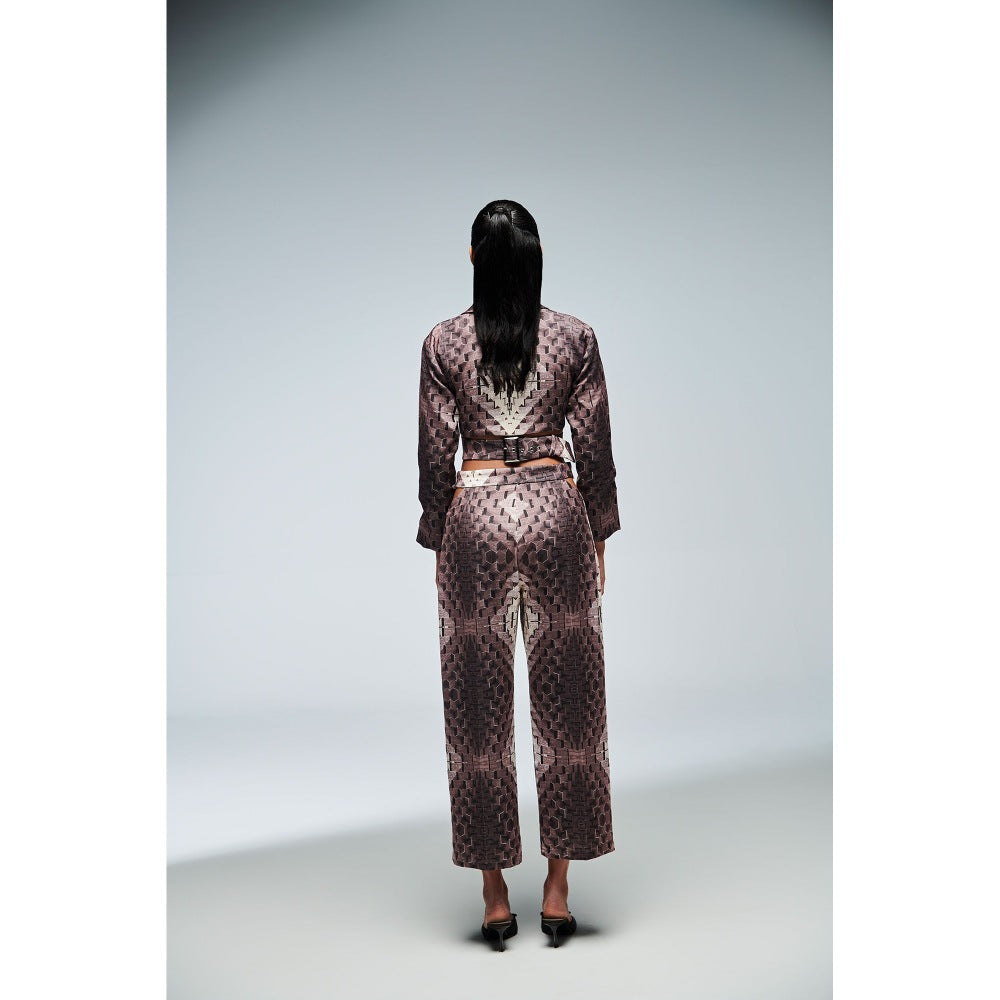 Ivory Rose Brown City Canvas Co-Ord (Set of 2)