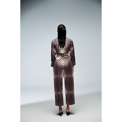 Ivory Rose Brown City Canvas Co-Ord (Set of 2)