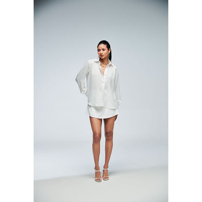 Ivory Rose White Emma Shirt with Skorts (Set of 2)