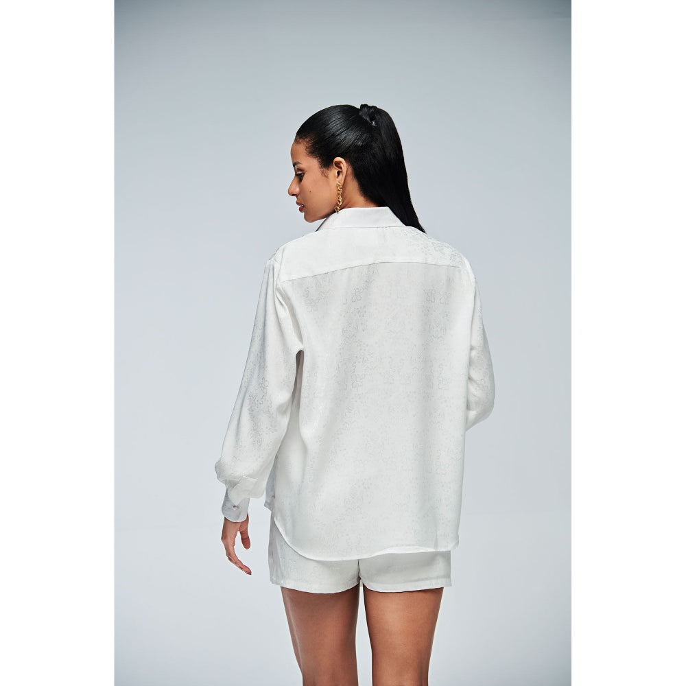 Ivory Rose White Emma Shirt with Skorts (Set of 2)