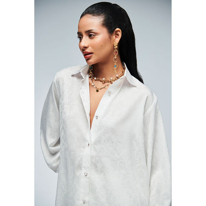 Ivory Rose White Emma Shirt with Skorts (Set of 2)