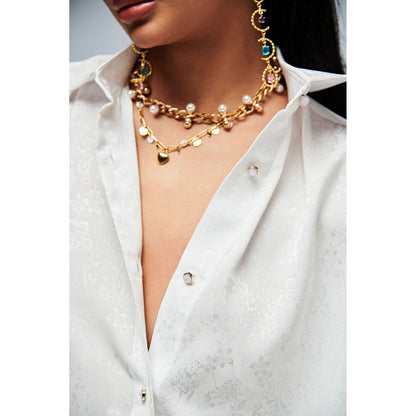 Ivory Rose White Emma Shirt with Skorts (Set of 2)